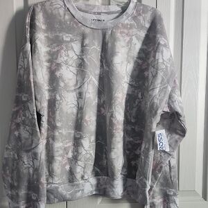 Modern Lux Gray and White Striped Top